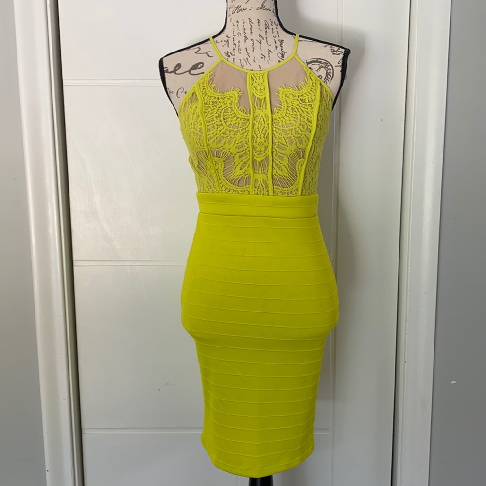 Beautiful xoxo dress yellow/green neon color